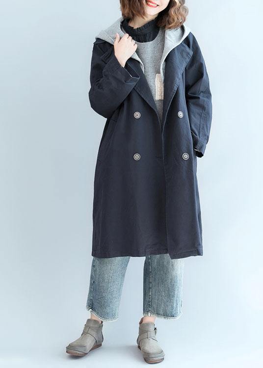 Unique double breast Fine clothes For Women navy oversized jackets fall