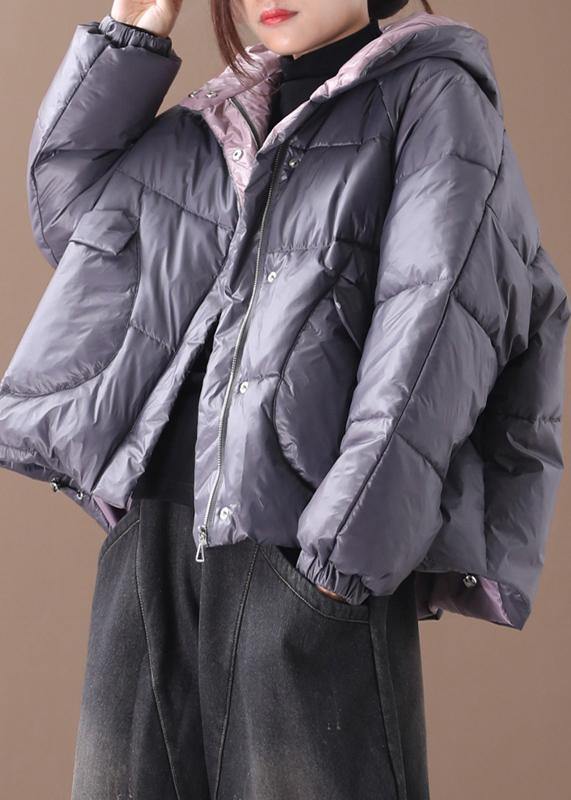 Warm gray Parkas plus size warm winter hooded thick coat