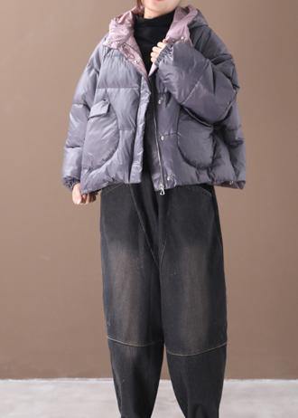 Warm gray Parkas plus size warm winter hooded thick coat