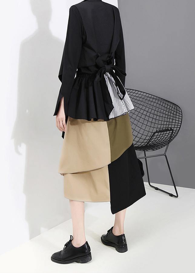 Woman Patchwork Asymmetrical Skirt