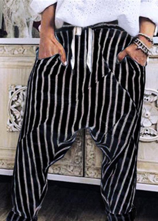 Women Casual Striped Elastic Waist Trouser Pants