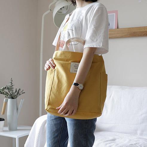 Women Design Casual Patchwork Large yellow Canvas Shoulder Bag