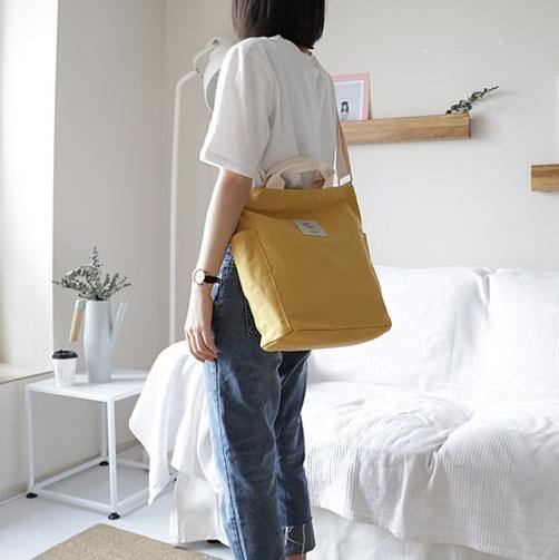 Women Design Casual Patchwork Large yellow Canvas Shoulder Bag