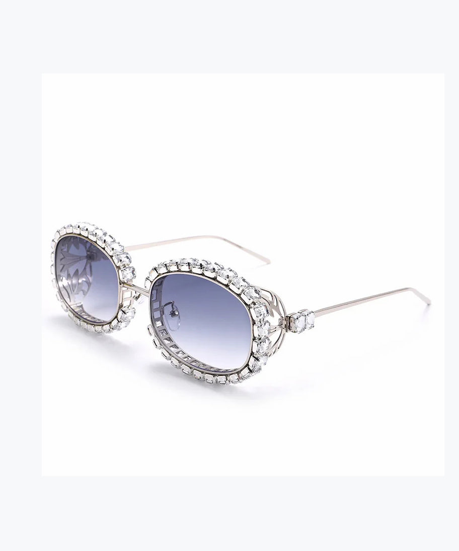 Women Green Best Punk Sunglasses Glasses Zircon