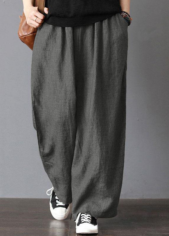 Women High Elastic Waist Loose Solid Wide Leg Pants