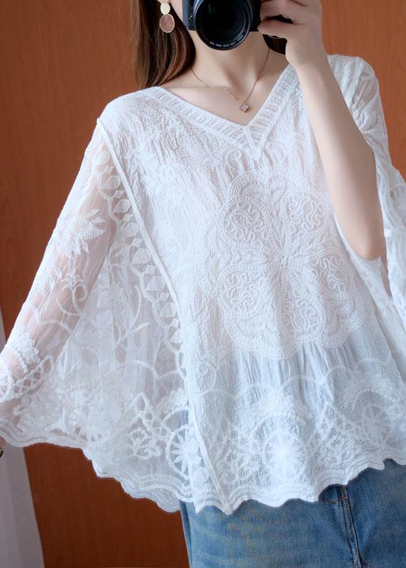 Women Pink Asymmetrical Design Summer Lace Top