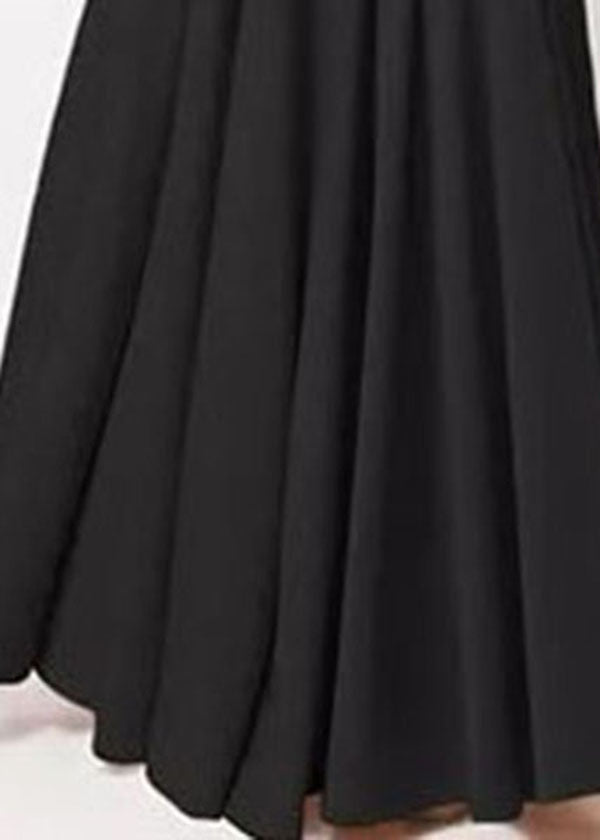 Women Solid Color A-Line Elastic Waist Casual Swing Skirts With Pocket