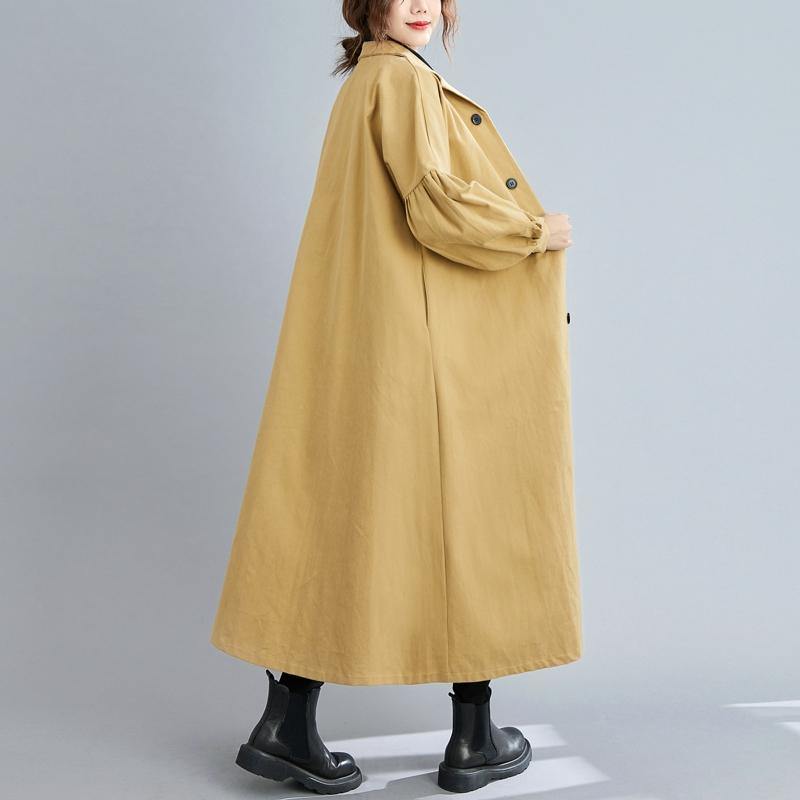 Women black Fashion coats Sewing lapel Button Down coats