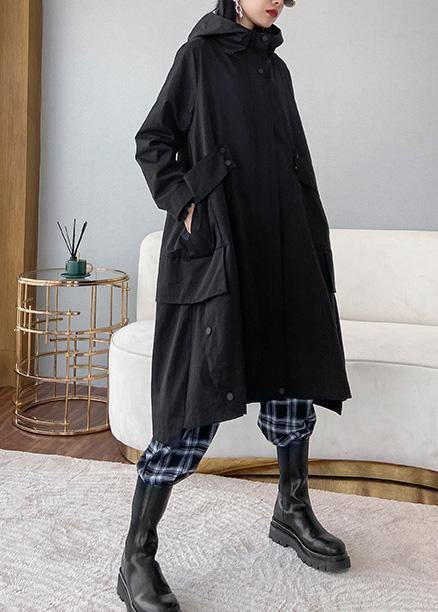 Women black Fine clothes Photography hooded zippered fall women coats