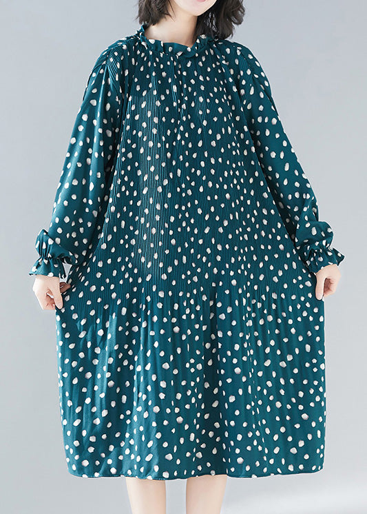 Women green chiffon kaftans Women Fabrics Cinched A Line Summer Dress