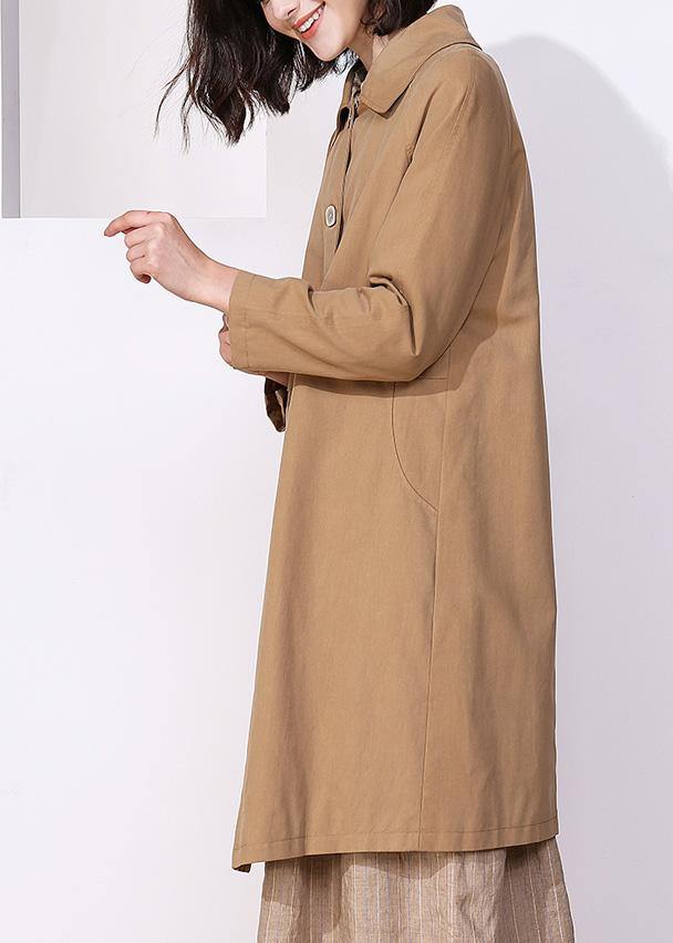 Women khaki fine trench coat Inspiration long sleeve spring jackets