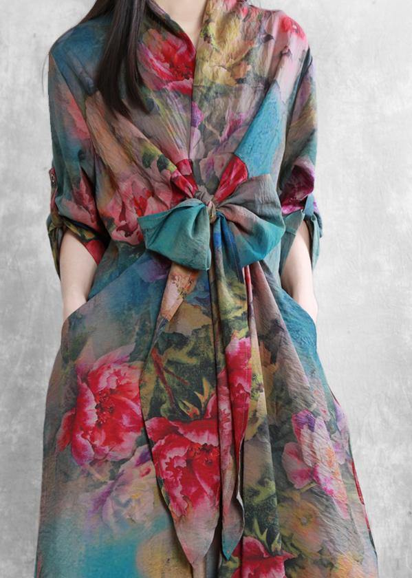 Women v neck asymmetric clothes Tunic Tops floral Dresses