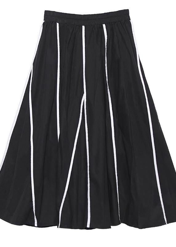 Women's Retro skirt high waist large black striped skirt new