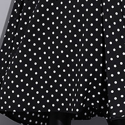 baggy black silk dresses plus size dotted silk clothing dress New stand collar cotton caftans