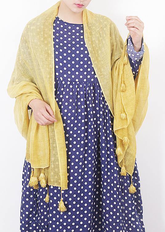 cotton linen scarf shawl casual yellow scarves