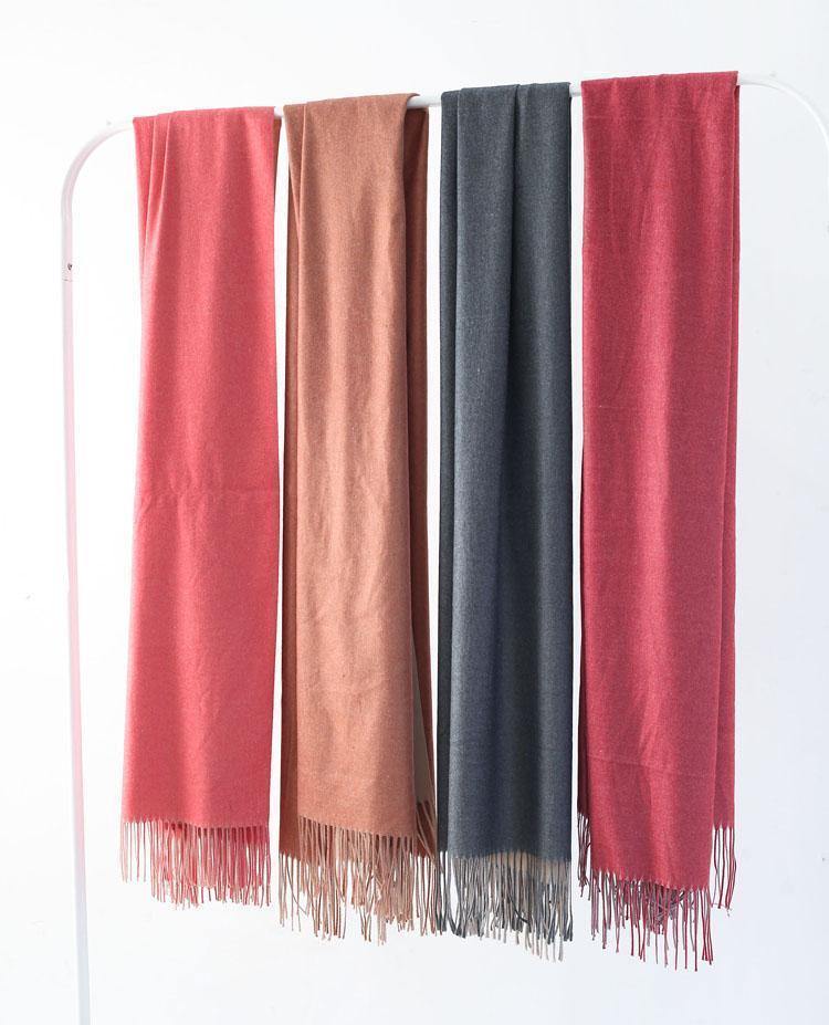 dark red women warm scarves warm rectangle big shawl