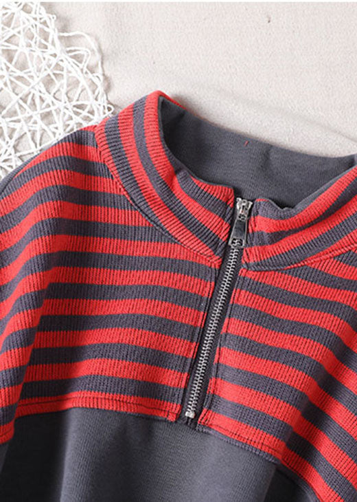 diy Orange Striped Sweatshirts Top Spring