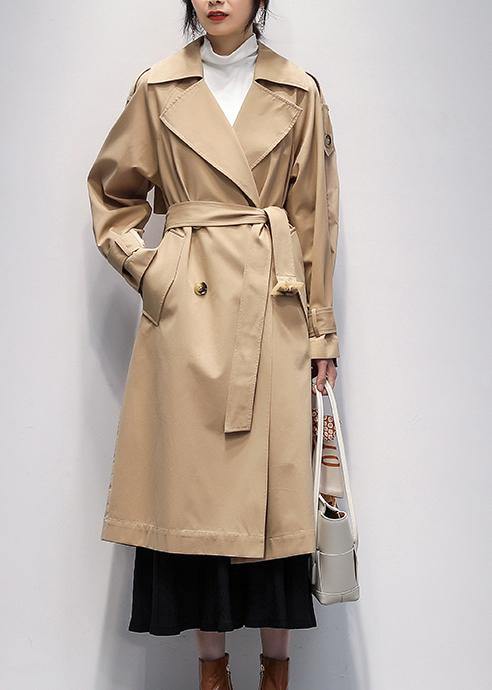 diy khaki Plus Size Long coats Fashion Ideas Notched pockets jackets