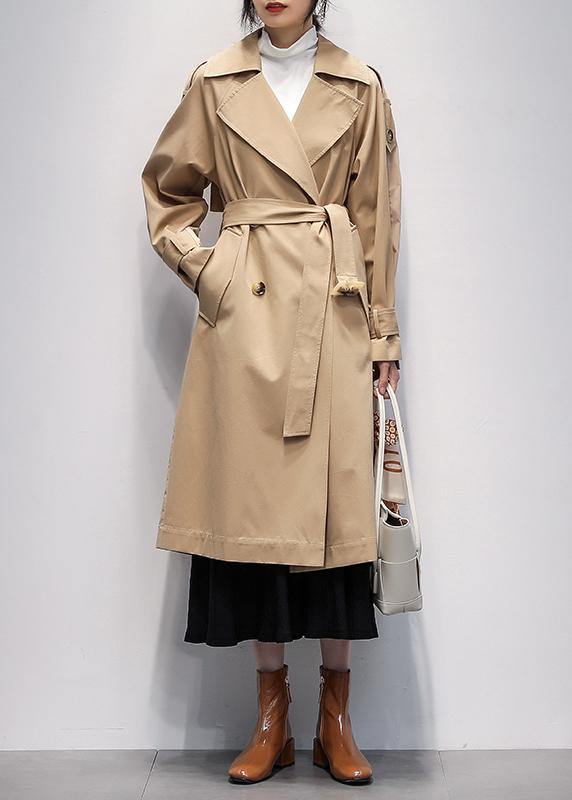 diy khaki Plus Size Long coats Fashion Ideas Notched pockets jackets