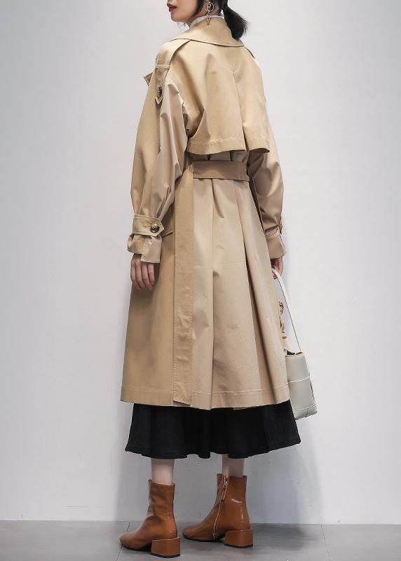 diy khaki Plus Size Long coats Fashion Ideas Notched pockets jackets