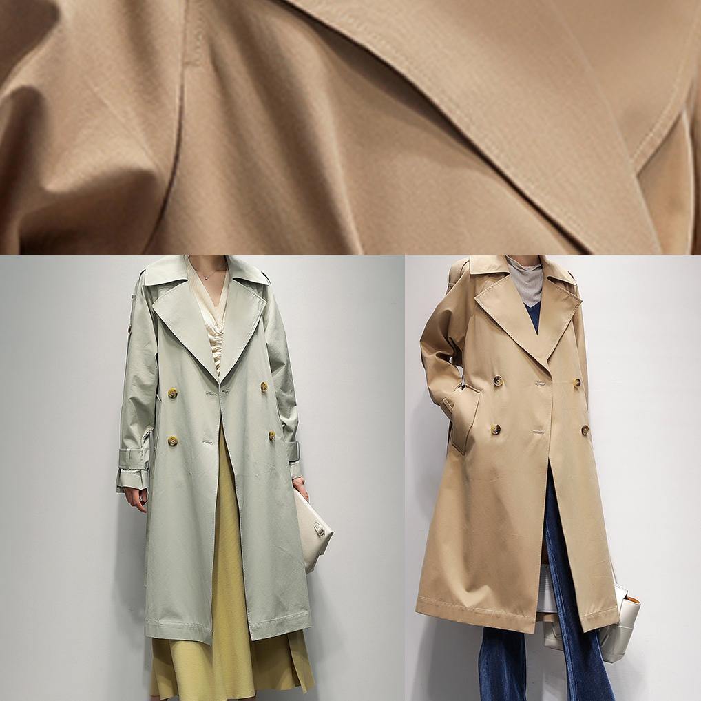 diy khaki Plus Size Long coats Fashion Ideas Notched pockets jackets