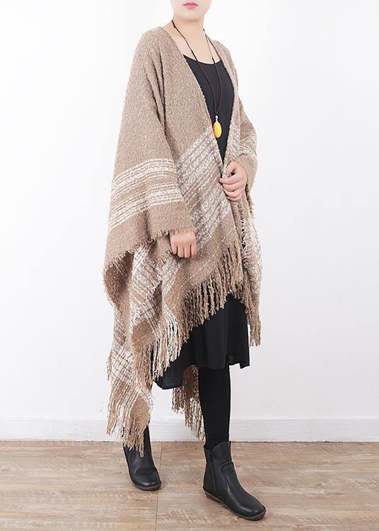 fashion women oversize tassel scarf knitting small fresh cloak sacarfes