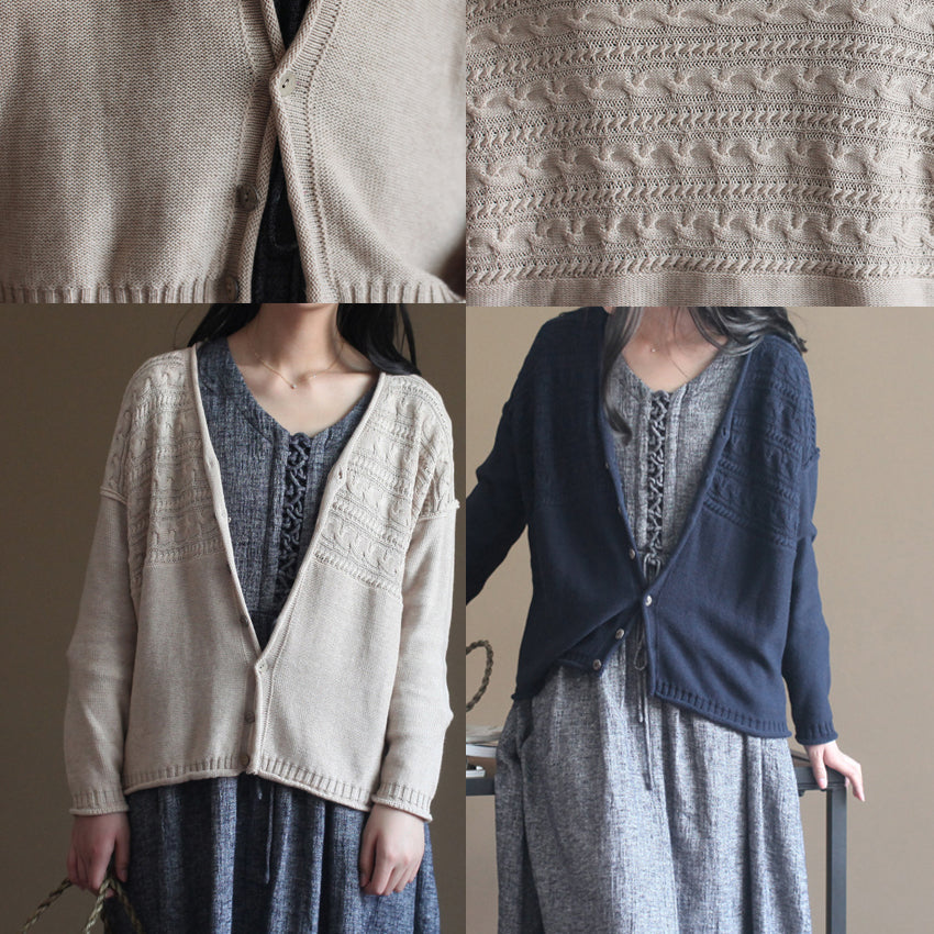 nude vintage cotton sweater coats loose casual long sleeve cardigans outwear