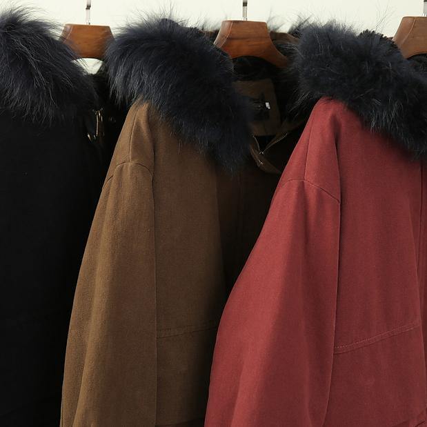 thick brown winter parkas casual snow jackets winter faux fur collar overcoat