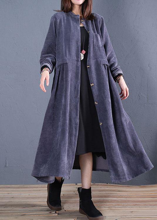 fine navy coats plus size fall o neck pockets long coat