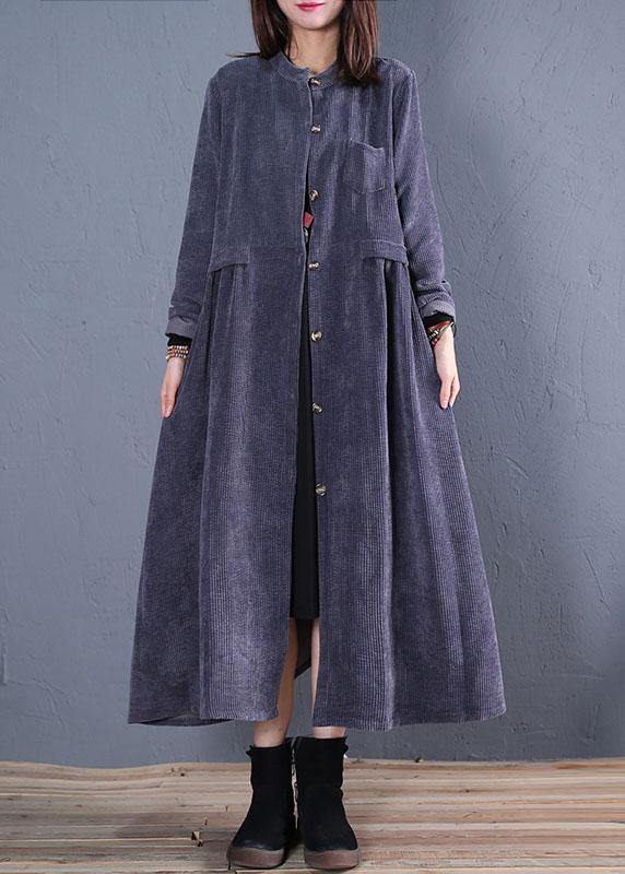 fine navy coats plus size fall o neck pockets long coat