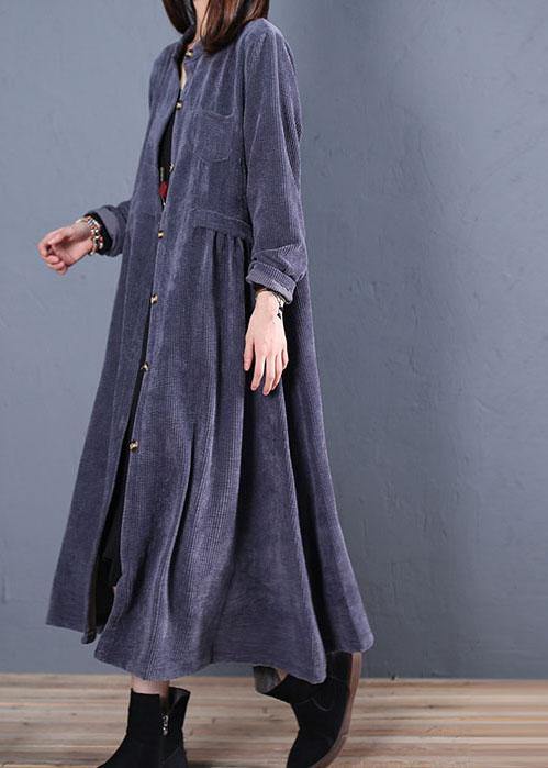 fine navy coats plus size fall o neck pockets long coat