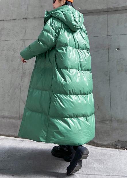 plus size clothing down jacket outwear green hooded zippered winter outwear