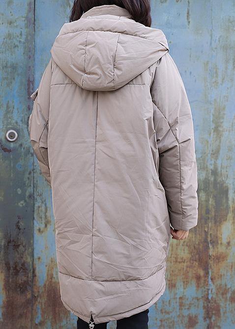 fine trendy plus size Jackets & Coats winter outwear khaki hooded winter outwear