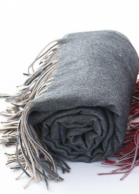 warm women tassel gray scarves small fresh imitation cashmere scarf