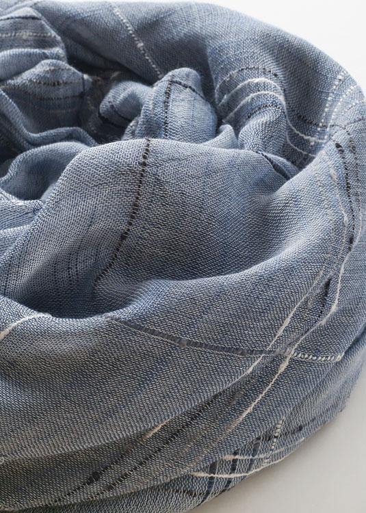 women tassel dark blue cotton linen big scarf casual vintage scarves